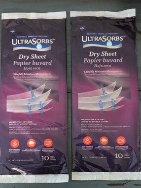 Medline Ultrasorbs Purple Dry Sheet 20 Ct Skinfold Moisture Management